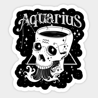 AQUARIUS Chaotic Divination Witch Shirt Skull constellation Sticker